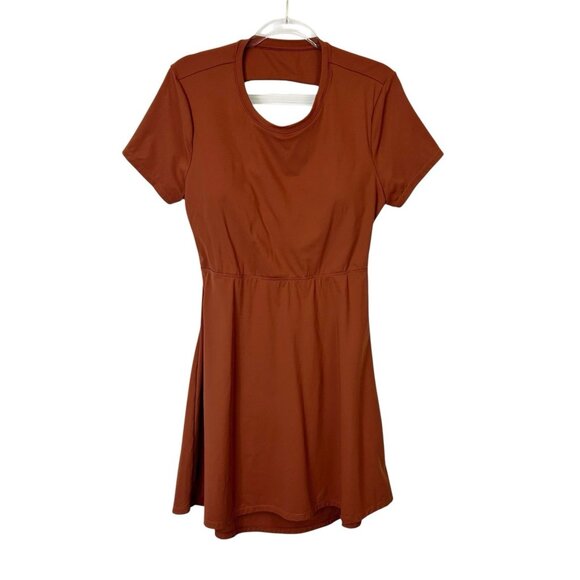 Halara Cut Out Flare Mini Dance Active Dress Women’s Size XL Brown Orange - Picture 1 of 9